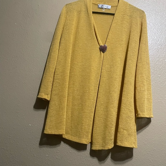 Kasper Mustard Knit Cardigan perfect condition size S M - Picture 1 of 9